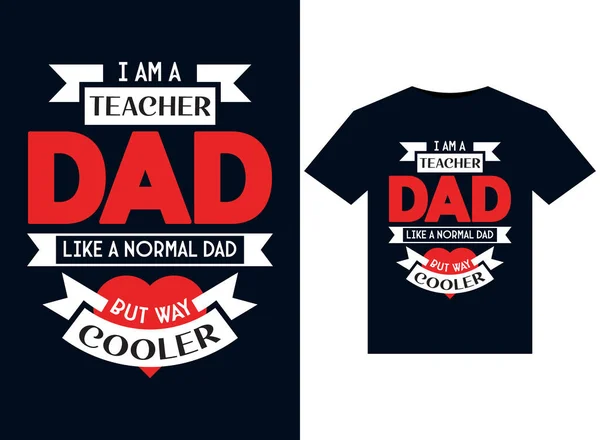 Dad Lover Father Day Shirt Design Vector Illustration Print — Stock Vector