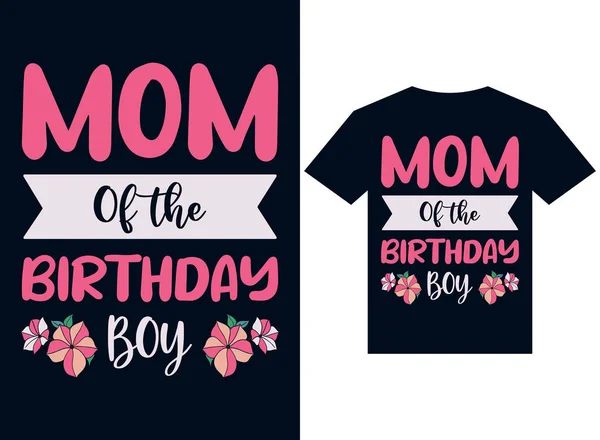 Mãe Aniversariante Shirt Design Tipografia Vetor Ilustração Para Impressão — Vetor de Stock