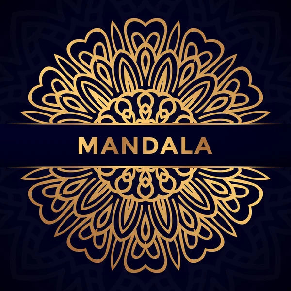 Diseño Mandala Lujo Fondo Dorado Ilustración Vector Premium — Archivo Imágenes Vectoriales