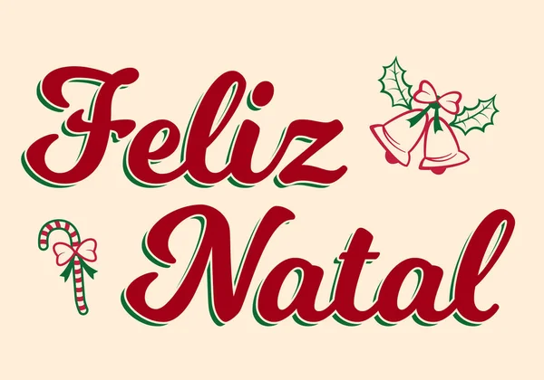Beauté Joyeux Noël Portugais Brésilien — Image vectorielle