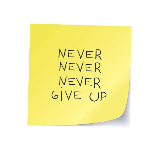 Handgeschreven Gele Vierkante Sticker Motivatiefase — Stockvector
