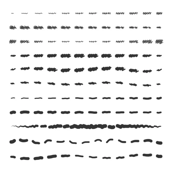 Ручные Штрихи Разных Стилях Размерах — стоковый вектор