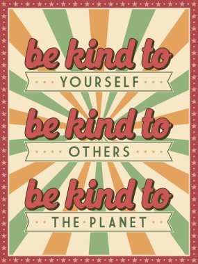 Retro stil nezaket posteri. Yazdırma veya dekorasyon için mükemmel.