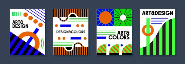 Colorful Geometric Modern Art Collection Based Bauhaus — Stock Vector