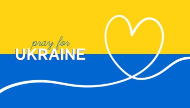 Ukrayna için Ukrayna bayrağı ve kalbinde dua et..