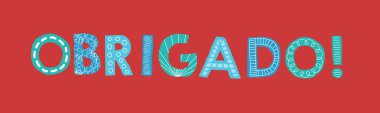 Kırmızı Mavi. Portekizce teşekkürler. Çeviri - Teşekkür ederim