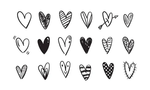 Handwritten Hearts Collection Perfect Illustrations — Wektor stockowy