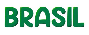 Brazil single word realistic illustration. Translation - Brazil.