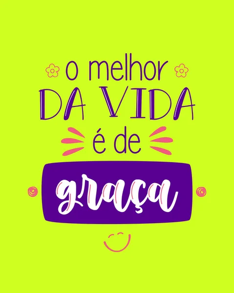 Kolorowy Życiorys Brazylijskim Portugalskim Tłumaczenie Najlepsze Życie Jest Darmo — Wektor stockowy