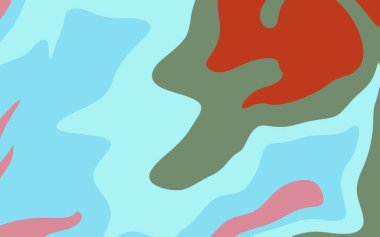 Yumuşak pastel arka plan, akışkan şekilli. Renkli soyut illüstrasyon.