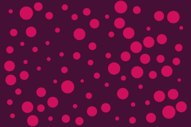 Renkli arkaplana rastgele renkli noktalar ve noktalar serpiştirilmiş. Kalın renkli noktalar, dağılım şablonu. Modern vektör illüstrasyonu.