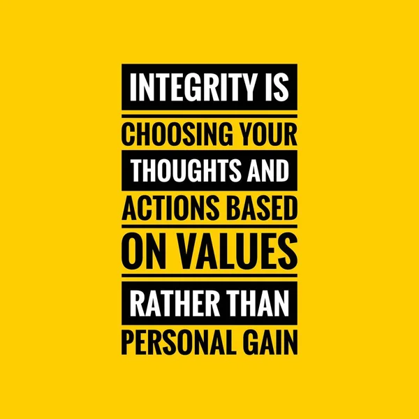 Integritás Idézetek Sárga Háttérrel Inspiráló Motiváló Idézet — Stock Fotó