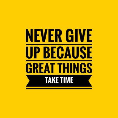 Pozitif alıntı şablonu. Sarı arkaplan üzerine siyah metin. İlham verici alıntılar ve motivasyon alıntıları.