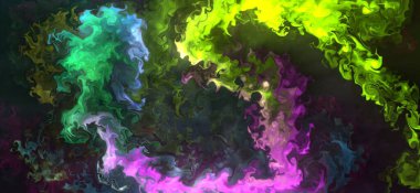 Sıvı Sanat. Soyut renkli arkaplan, duvar kağıdı, doku. Soyut renkli toz patlaması arka planı. Boyaları karıştırıyorum. Modern sanat. Mermer dokusu