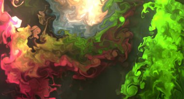 Şeffaf renk akımları, yılan gibi kıvrılan metalik girdaplar ve köpüklü renk spreyleri bu serbest akan dokuların manzarasını şekillendirir. Alkol mürekkebi tekniğindeki doğal lüks, akışkan sanat resimleri.