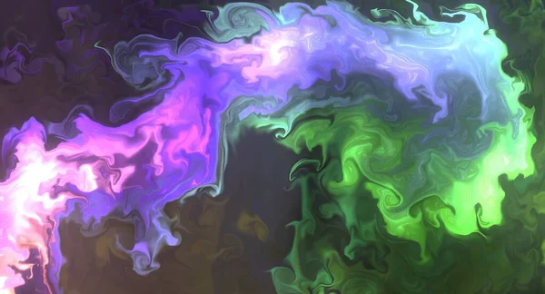 Currents Translucent Hues Snaking Metallic Swirls Foamy Sprays Color Shape — Stock Photo, Image