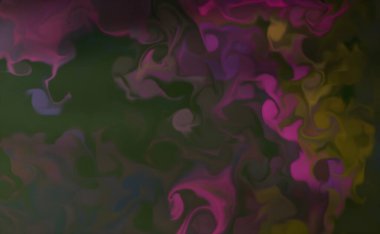 Sıvı sanat dokusu. Soyut kıvrımlı boya efektli bir arka plan. Sıvı akrilik sanat eseri ve güzel karışık boyalar. İç mekan posteri olarak kullanılabilir..