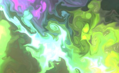 Güzel soyut sanat arkaplanı. Sıvı akrilik tekniğinde rastgele karıştırılmış boyalar. Girdap damarlarının sanatsal görüntüsü turkuaz bej tonlarda mermer dokusu.