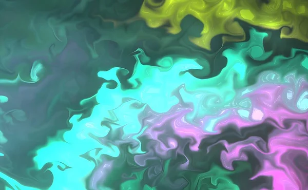 美しい抽象アートの背景 液体アクリルの技術で塗料のランダムな自由な混合 ターコイズベージュ色の大理石のテクスチャの芸術的なイメージ — ストック写真