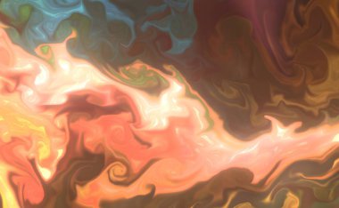 Sıvı Sanat. Soyut renkli arkaplan, duvar kağıdı, doku. Boyaları karıştırıyorum. Modern sanat. Mermer dokusu