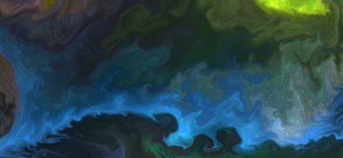 Posterler ve basılı malzemeler için alkol mürekkebi. Renklerin akışkan sanat karışımı.