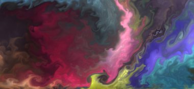 Posterler ve basılı malzemeler için alkol mürekkebi. Renklerin akışkan sanat karışımı.