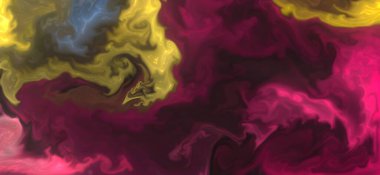 Posterler ve basılı malzemeler için alkol mürekkebi. Renklerin akışkan sanat karışımı.