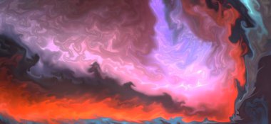 Renklerin karışımı dalgalar ve girdaplar yaratır. Posterler ve diğer basılı materyaller için.