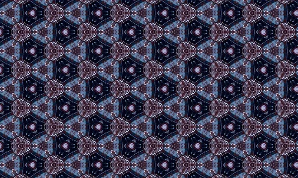 Abstract Ajrakh Pattern Block Print Pattern Batik Print Pattern Background — Fotografia de Stock