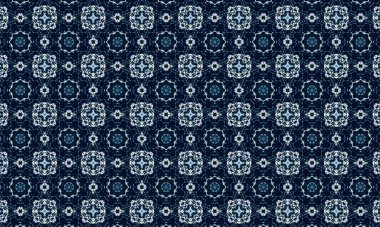 Raster Illustrasyon. Soyut çiçek süsüyle kusursuz desen.
