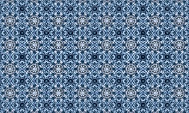 Raster Illustrasyon. Soyut çiçek süsüyle kusursuz desen.