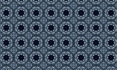 Raster Illustrasyon. Soyut çiçek süsüyle kusursuz desen.