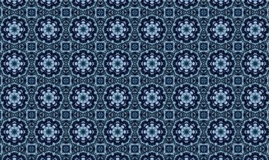 Raster Illustrasyon. Soyut çiçek süsüyle kusursuz desen.