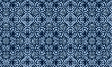 Raster Illustrasyon. Soyut çiçek süsüyle kusursuz desen.