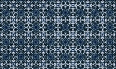 Raster Illustrasyon. Soyut çiçek süsüyle kusursuz desen.