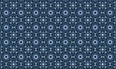 Raster Illustrasyon. Soyut çiçek süsüyle kusursuz desen.