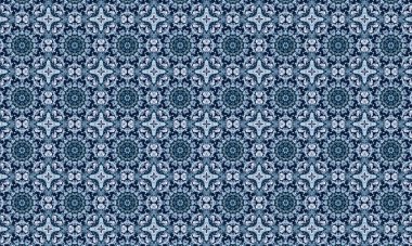Raster Illustrasyon. Soyut çiçek süsüyle kusursuz desen.