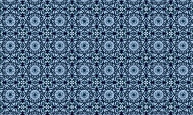 Raster Illustrasyon. Soyut çiçek süsüyle kusursuz desen.