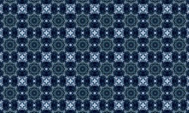 Raster Illustrasyon. Soyut çiçek süsüyle kusursuz desen.