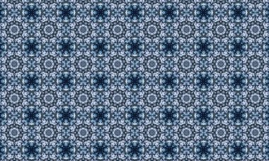 Raster Illustrasyon. Soyut çiçek süsüyle kusursuz desen.