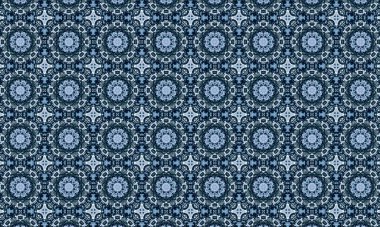 Raster Illustrasyon. Soyut çiçek süsüyle kusursuz desen.