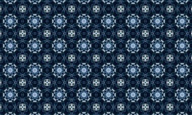 Raster Illustrasyon. Soyut çiçek süsüyle kusursuz desen.