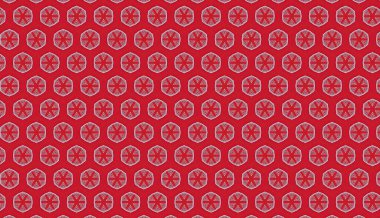 Kırmızı ve beyaz kar taneleriyle kusursuz desen