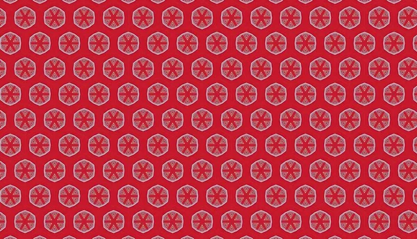 Seamless Pattern Red White Snowflakes — Stock Photo, Image