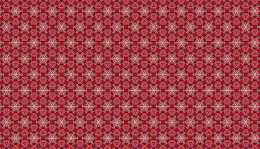 raster illustration. seamless pattern with red and white flowers.