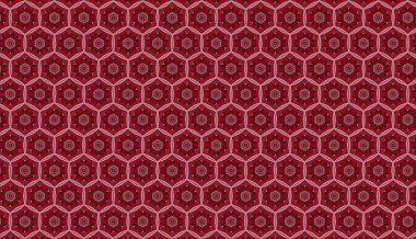 Kırmızı ve beyaz altıgenli soyut arkaplan