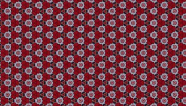 Raster Illustrasyon. Noktalı ve çiçekli kusursuz desen.