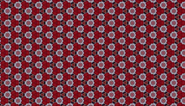 Raster Illustration Seamless Pattern Flowers Dots — Stockfoto