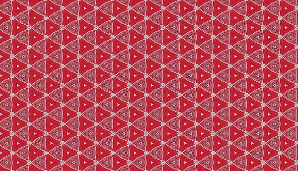 Kırmızı ve beyaz üçgenli soyut geometrik desen