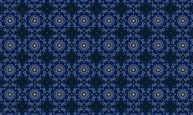 Raster Illustrasyon. Soyut çiçek süsüyle kusursuz desen.